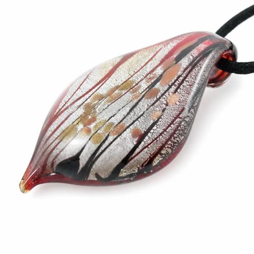 Pendentifs artisanaux au style murano, chalumeau, feuille, fait à la main, feuille d'argent, plus de couleurs à choisir, 37- Environ 7-9mm, Vendu par PC[