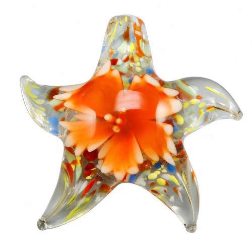 Pendentifs Murano fleur intérieur, chalumeau, étoile, sable d'or & deux tons & fleur intérieure, plus de couleurs à choisir Environ 8mm, Vendu par PC