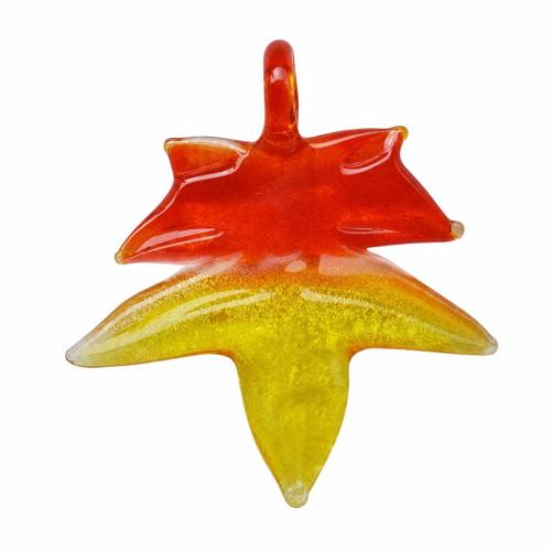 植物ランプワークペンダント, ランプワーク, 葉っぱ, シルバーフォイル 穴:約 5mm, 売り手 パソコン