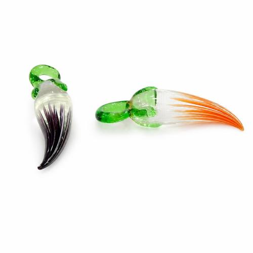 植物ランプワークペンダント, ランプワーク, トウガラシ, 無色 穴:約 6mm, 売り手 パソコン