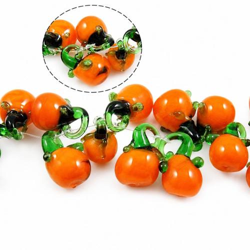 植物ランプワークペンダント, ランプワーク, 野菜, オレンジ 穴:約 4mm, 長さ:4.7 インチ, 19パソコン/ストランド, 売り手 ストランド