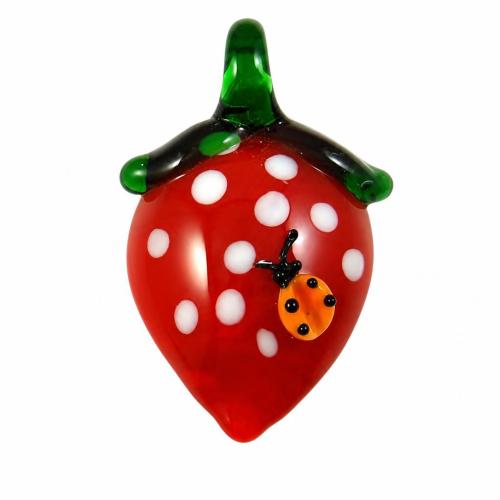 植物ランプワークペンダント, ランプワーク, ストロベリー, レッド 穴:約 6mm, 売り手 パソコン