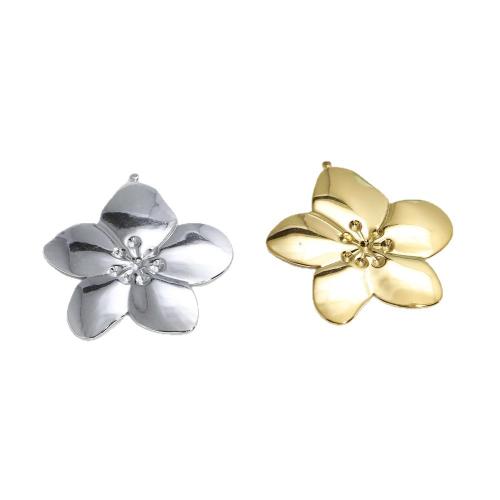 Edelstahl Blume Anhänger, 304 Edelstahl, plattiert, DIY, keine, 52x48mm, 10PCs/Tasche, verkauft von Tasche