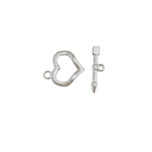 Stainless Steel Toggle Clasps, 304 Stainless Steel, Heart, plated, DIY [