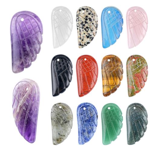 Gemstone Jewelry Pendants, Wing Shape, Carved, DIY 