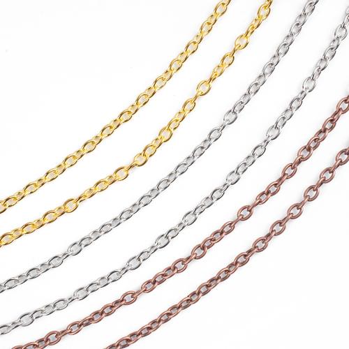 Ovale Eisenkette, Eisen, plattiert, DIY & Oval-Kette, keine, Länge:ca. 60 cm, verkauft von PC[