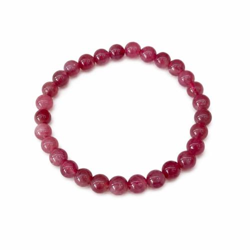 Madagascar Agate Bracelet, Round, fashion jewelry & Unisex, purple, 6mm Approx 18-18.5 cm 