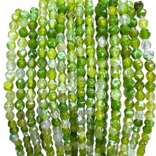 Natural Fire Agate Beads, Rhombus, polished, Star Cut Faceted & DIY 