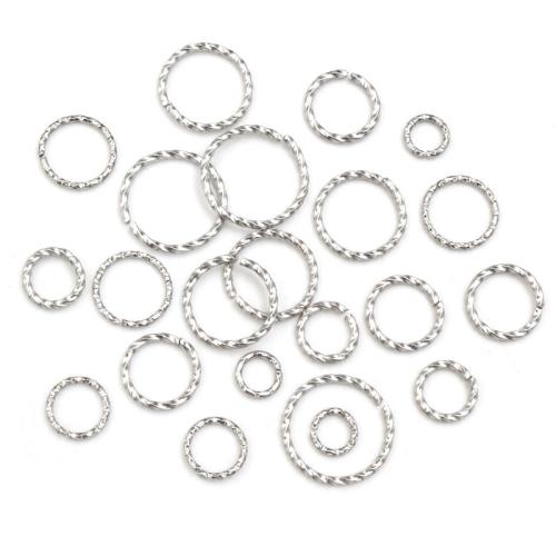 Sägeschnitt Edelstahl Closed Sprung-Ring, 304 Edelstahl, DIY & verschiedene Größen vorhanden, originale Farbe, 5000PCs/Tasche, verkauft von Tasche[