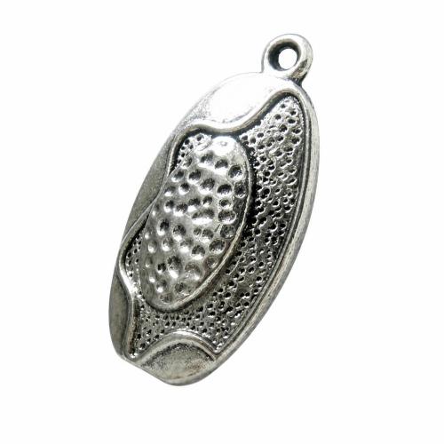 Colgantes de oval plano de aleación de cinc, aleación de zinc, Redondo Aplanado, chapado, más colores para la opción, libre de cadmio, 15x25x3mm, agujero:aproximado 1.5mm, aproximado 250PCs/Bolsa, Vendido por Bolsa