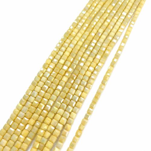 Glass Beads, Square, DIY & faceted 4mm, Approx 