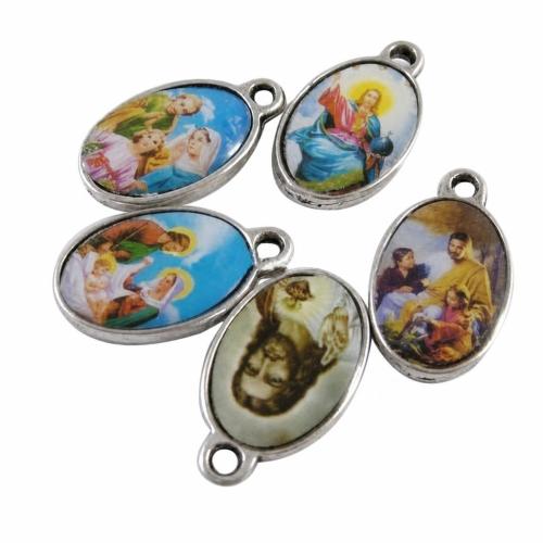 Colgantes de calcomanía de aleación de cinc, aleación de zinc, Óvalo, chapado, más colores para la opción, 22.5x13x4mm, agujero:aproximado 2mm, 400PCs/Bolsa, Vendido por Bolsa