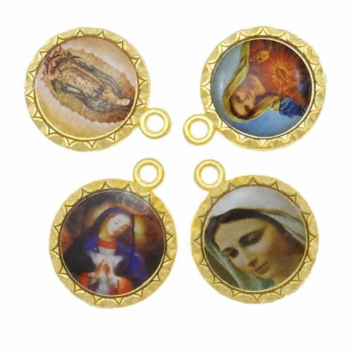 Colgantes de calcomanía de aleación de cinc, aleación de zinc, Redondo aplanado, engomada de gota, más colores para la opción, 22x18x4mm, agujero:aproximado 2mm, 300PCs/Grupo, Vendido por Grupo