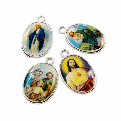 Colgantes de calcomanía de aleación de cinc, aleación de zinc, Óvalo, chapado, más colores para la opción, libre de níquel, plomo & cadmio, 21x16x3mm, agujero:aproximado 3mm, Vendido por UD