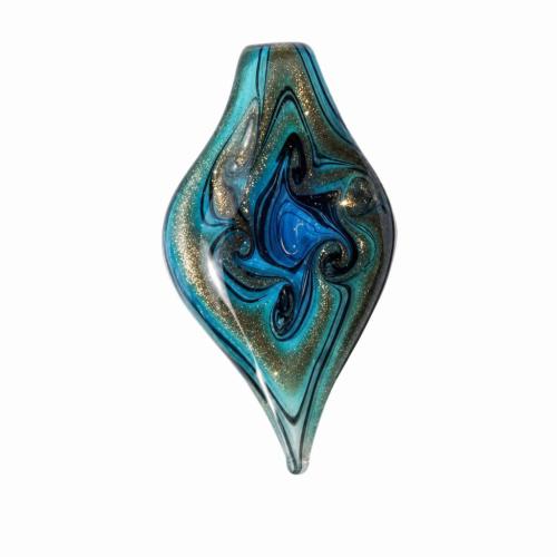 Lampwork Pendants, Leaf, handmade, gold sand Approx 4mm 
