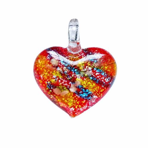 Lampwork Pendants, Heart, handmade Approx 6mm 