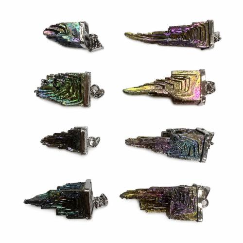 Pendentif amagnétique en hematite, hématite non magnétique, Irrégulière, Placage, envoyé au hasard & DIY, pendant size 23-43*10-14mm, Vendu par PC