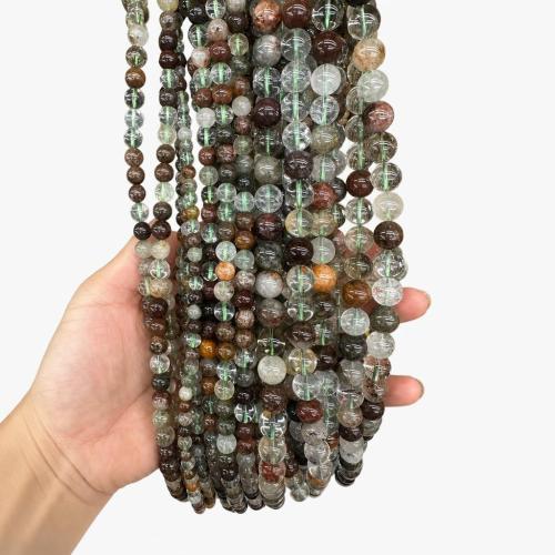 Phantom Quartz Beads, Green Phantom Quartz, Round, DIY Approx 38 cm 