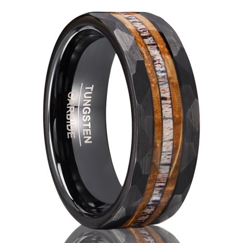 Tungsten Steel Finger Ring, plated, Unisex black, US Ring 