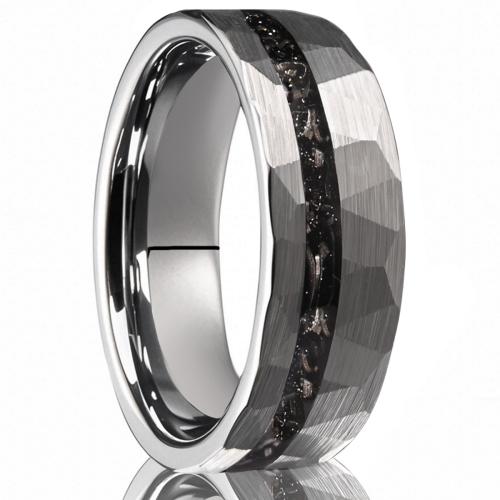 Tungsten Steel Finger Ring, with Gemstone, plated, Unisex  US Ring .5 