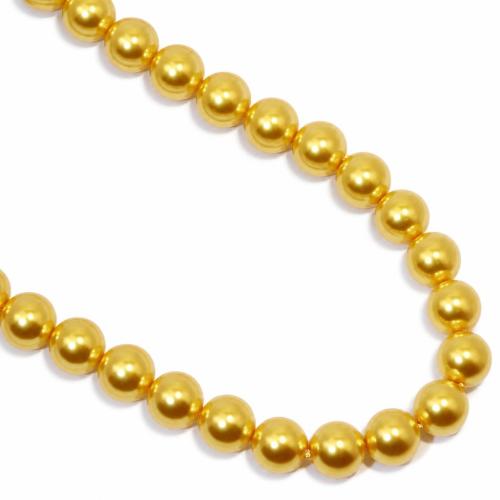 South Sea Shell Beads, Shell Pearl, Round, DIY gold Approx 38 cm 