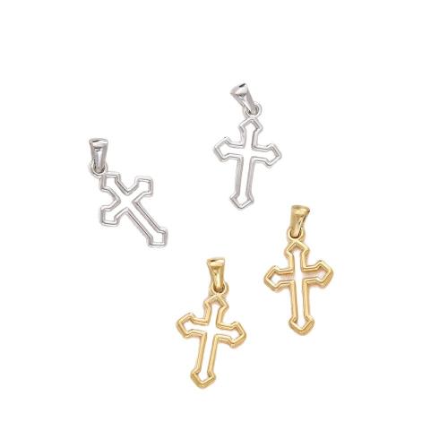 Stainless Steel Cross Pendants, 304 Stainless Steel, plated, DIY & hollow 