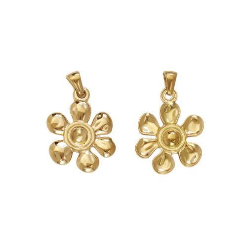 Edelstahl Blume Anhänger, 304 Edelstahl, plattiert, DIY, keine, 20x31mm, verkauft von PC