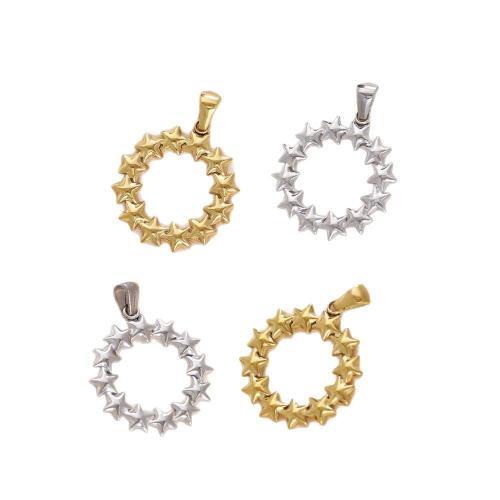 Stainless Steel Star Pendants, 304 Stainless Steel, plated, DIY & hollow 