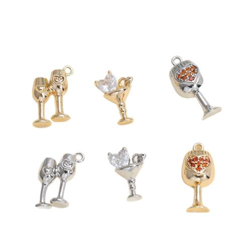 Rhinestone Stainless Steel Pendants, 304 Stainless Steel, Cup, plated, DIY & with rhinestone 