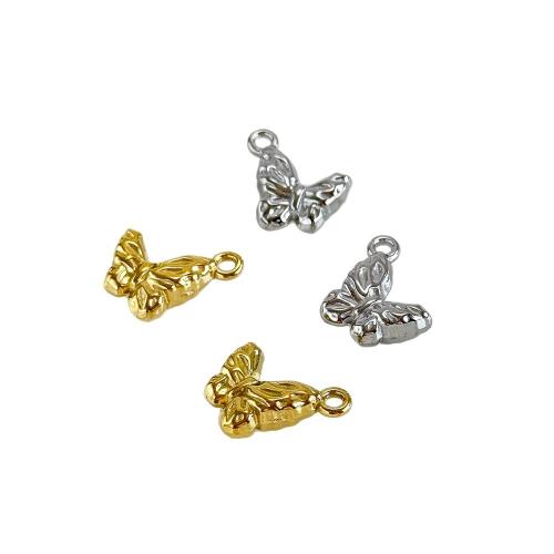 Stainless Steel Animal Pendants, 304 Stainless Steel, Butterfly, plated, DIY 