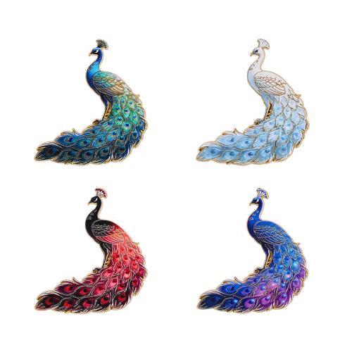 Enamel Brooch, Zinc Alloy, Peacock, plated, fashion jewelry & gradient color & for woman 
