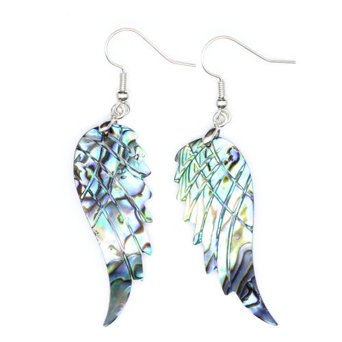 Shell Drop Earring, Wing Shape, Carved, fashion jewelry & for woman 