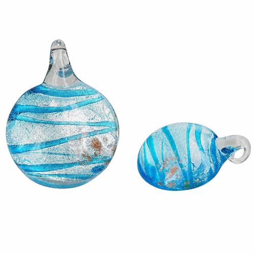 Pendentif Murano pour boucle d'oreille, chalumeau, Plat rond, feuille d'argent, plus de couleurs à choisir Vendu par paire
