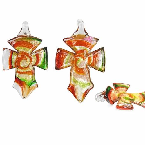 Pendentif Murano pour boucle d'oreille, chalumeau, croix, plus de couleurs à choisir Vendu par paire