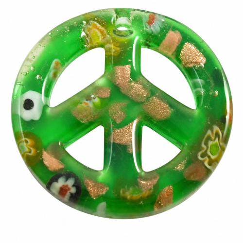 Moulage de Murano pendentifs, chalumeau, Plat rond, technologie, avec tranche de millefiori & sable d'or, plus de couleurs à choisir Environ 3mm, Vendu par PC