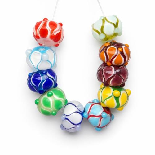 Raffinée de bijoux en perles, chalumeau, rondelle, avec le motif de fleurs & cahoteux, plus de couleurs à choisir Environ 3.5mm, Vendu par PC