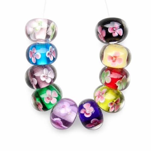 Raffinée de bijoux en perles, chalumeau, rondelle, avec le motif de fleurs & cahoteux, plus de couleurs à choisir Environ 3.5mm, Vendu par PC[
