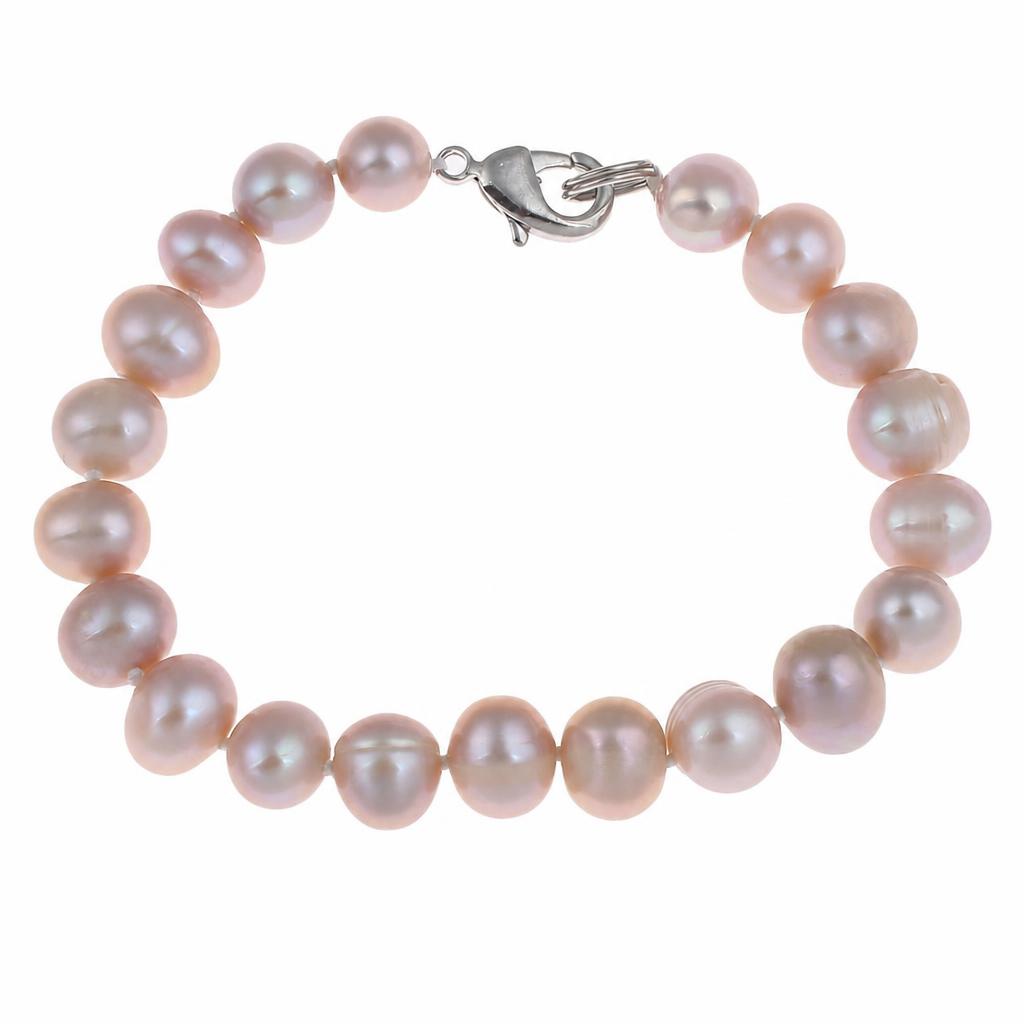 Cultured Freshwater Pearl Bracelets, brass clasp, Potato, natural, different styles for choice, more colors for choice, 8-9mm, Length:Approx 7.5 Inch, Sold By Strand
