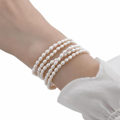 Cultured Freshwater Pearl Bracelets, fashion jewelry & for woman, white Approx 7 Inch 