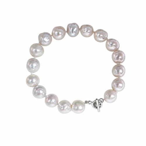 Cultured Freshwater Pearl Bracelets, fashion jewelry & for woman, white, 10-11mm 