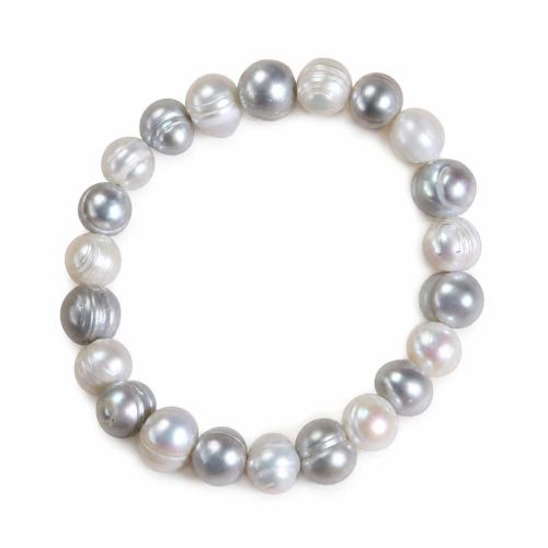 Cultured Freshwater Pearl Bracelets, with Elastic Thread, fashion jewelry & for woman, mixed colors, 9mm Approx 18 cm 