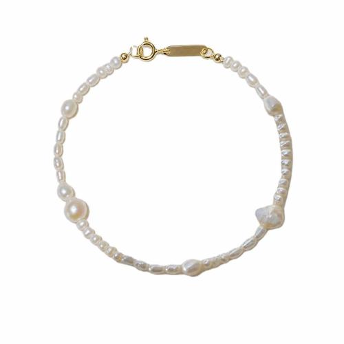 Cultured Freshwater Pearl Bracelets, handmade, fashion jewelry & for woman, white cm 
