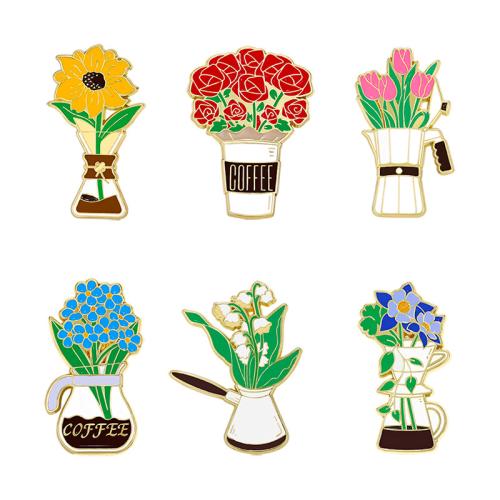 Enamel Brooch, Zinc Alloy, plated, fashion jewelry & Unisex 