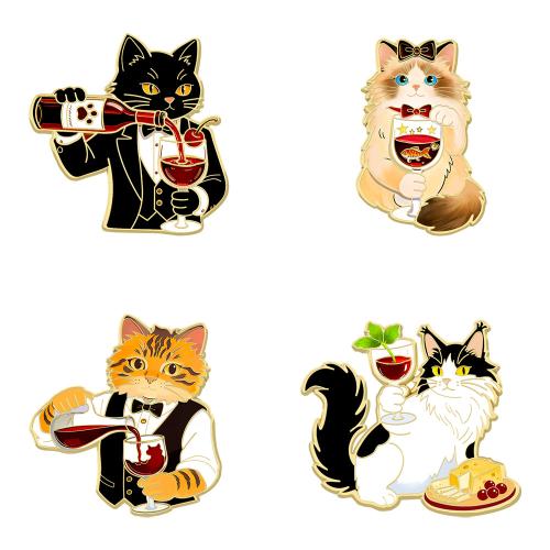 Enamel Brooch, Zinc Alloy, plated, fashion jewelry & Unisex 
