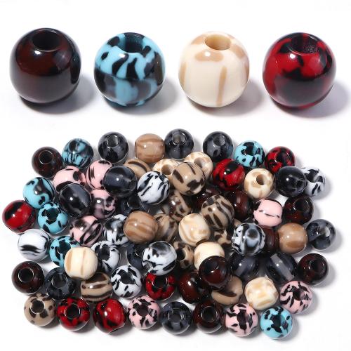 Two Tone Acrylic Beads, Round, injection moulding, DIY 16mm Approx 6mm 