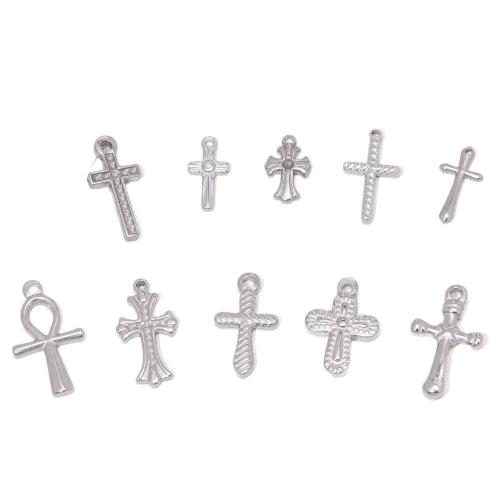 Stainless Steel Cross Pendants, 304 Stainless Steel, DIY 