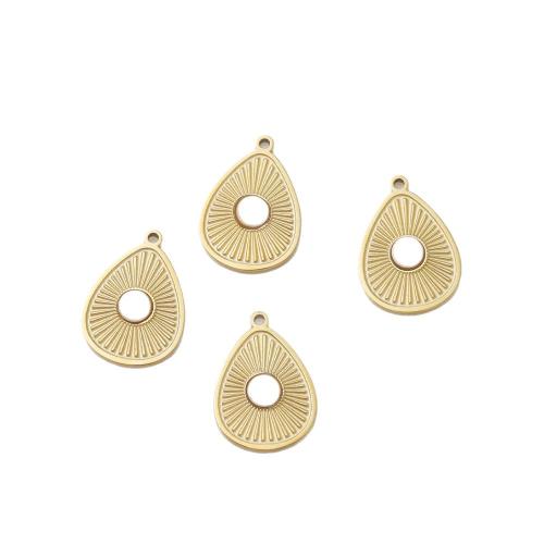 Stainless Steel Pendants, 304 Stainless Steel, with Plastic Pearl, Teardrop, plated, DIY 
