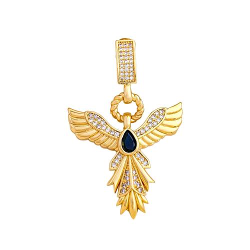 Rhinestone Brass Pendants, Phoenix, plated, DIY & with rhinestone 