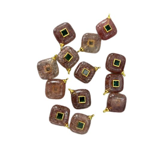 Gemstone Jewelry Pendants, Square, DIY & with rhinestone 