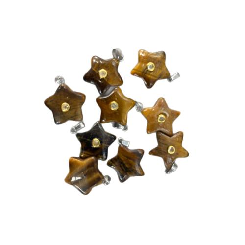 Gemstone Jewelry Pendants, Star, DIY & with rhinestone, 20mm 